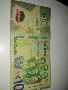 Ghana Note + Free 25 Fils Coin