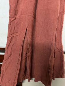 Chic Rusty Red Smocked jumpsuit (no coat)