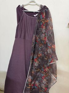 Purple Spaghetti Strap Midi Dress