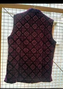 Ethnic Embroidered Velvet Nehru Jacket