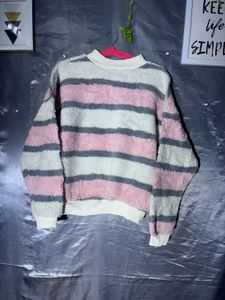 Cozy Striped Fuzzy Sweater