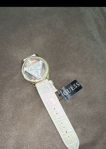 Guess Women's White Leather Watch