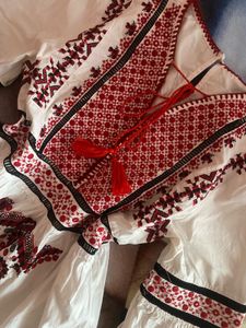 Boho Embroidered White Kurta