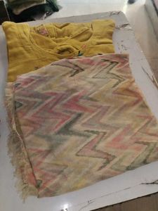 Embroidered Yellow Kurti