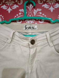 Beige Denim Jeans