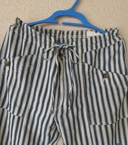 Striped Drawstring Casual Pants