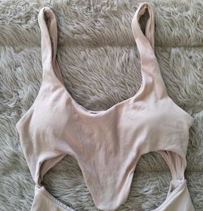 Cabana del Sol ribbed cutout bodysuit
