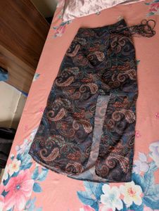 Vintage Paisley Wrap Midi Skirt