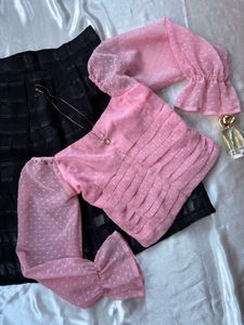 Chic Pink Puff Sleeve Top