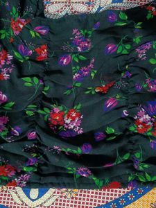Chic Floral Print Puff Sleeve Top