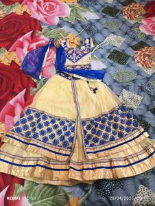 Elegant Yellow &amp; Blue Lehenga Choli Set