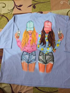 Cute Cartoon Print T-Shirt crop