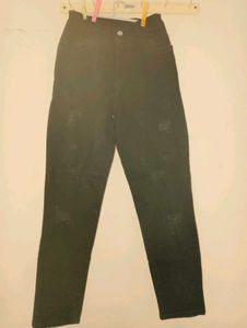 Black Distressed Denim Jeans