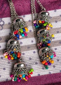 Boho Jhumka Earrings with Beads
