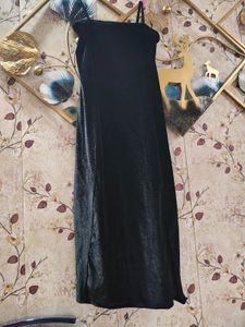 Women Velvet Slit Dress