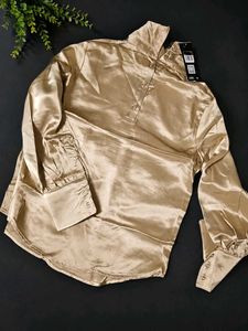 Elegant Satin Button-Up Shirt