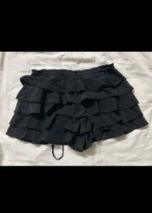 Black Ruffle Tiered Shorts