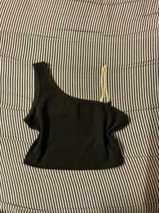 Chic One-Shoulder Black Top