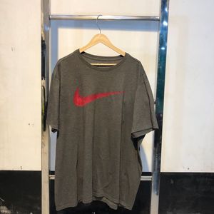 Nike Gray T-Shirt with Red Swoosh