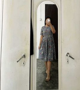 Grey Floral Print Maxi Dress