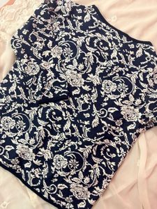 Navy Blue Floral Cardigan