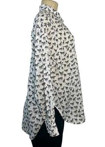 H&amp;M WHITE HORSE PRINT BUTTON-UP SHIRT
