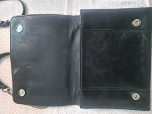 ZARA Black  leather studded crossbody bag