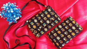 Cute Printed Sling Bag + Matching Pouch Combo