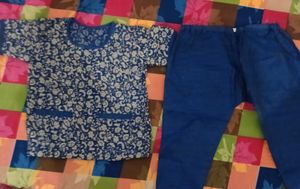 Blue Printed baby Kurta &amp; Pants Set