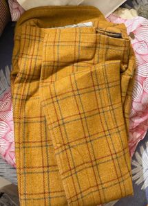 VINTAGE Mustard Plaid Tweed Jacket with belt