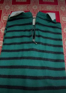 Striped Quarter-Zip Sweater