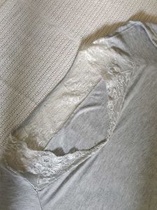 Comfy Grey Lace Trim Nightgown