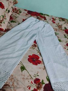 red and white plazo kurta set