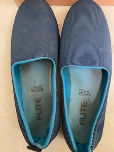 Blue Striped Flats