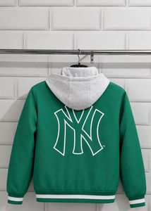 Green MLB Varsity Jacket with Hoodie