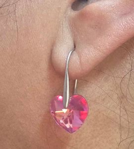 Sparkling Heart Crystal Earrings 925 silver
