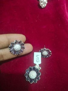 Elegant Emerald &amp; Diamond Flower Jewelry Set
