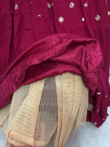 Lehnga with Embroidered Maroon Blouse