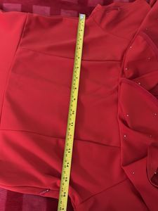 Red Net Shoulder Dress
