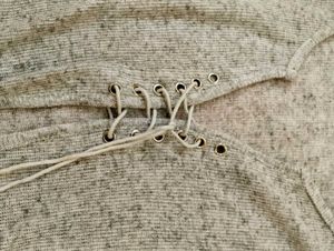 Lace-Up Knit Top