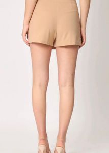 Chic Tan Skort with Pocket Detail