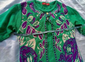 Green Floral Sweater