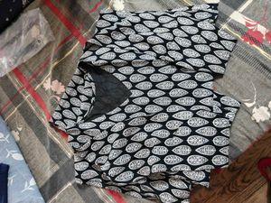 Stylish Black &amp; White Printed Kurta Palazzo Set