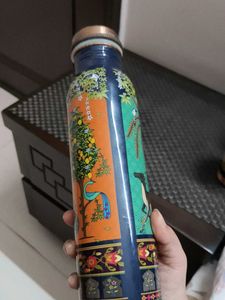 Decorative Copper Bottle and Glass Set