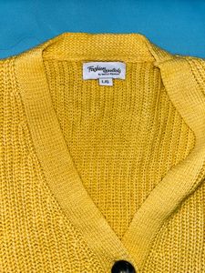 Mustard Yellow Button-Up Cardigan