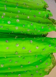 Vibrant Green Sharara Set with Embellishments