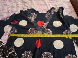 Cotton Ajrakh Print A-line Suit