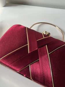 Elegant Red Beaded Clutch Purse