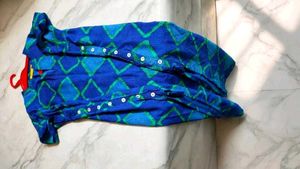 Navy Blue Floral Formal  Kurta for Women