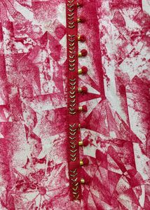 Chic Pink &amp; White Abstract Print Kurta.